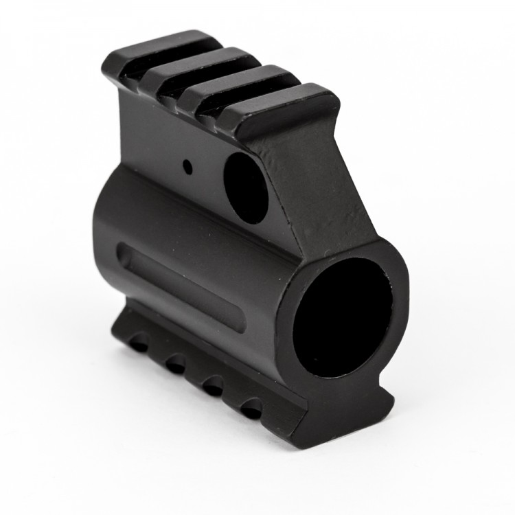 AR15 Gas Block .750" with Top & Bottom Picatinny Rails Black